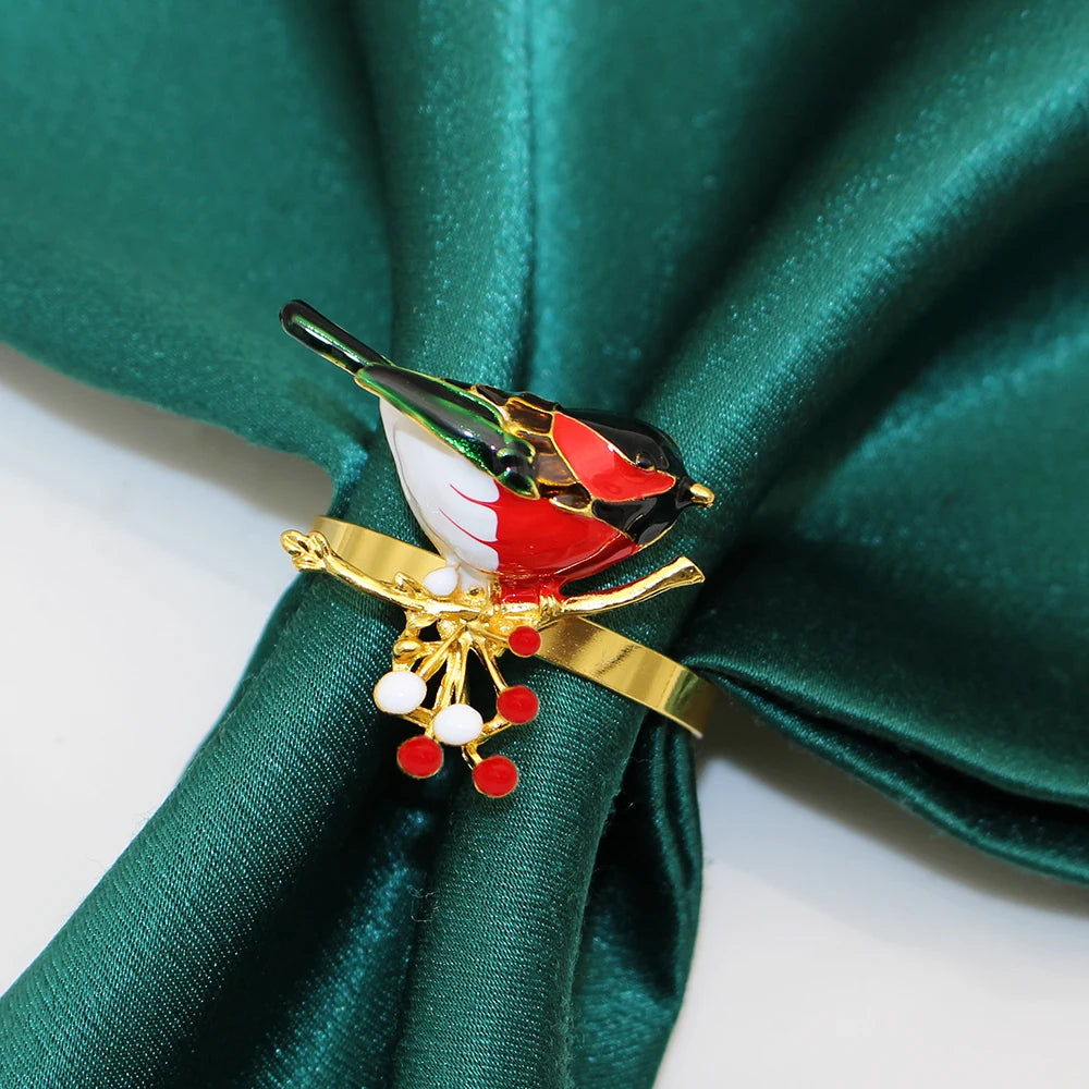 6Pcs Christmas Napkin Rings Xmas Pine Cone Wreath Car Napkin  Buckle for Christmas Wedding Party Table Decoration HWC255