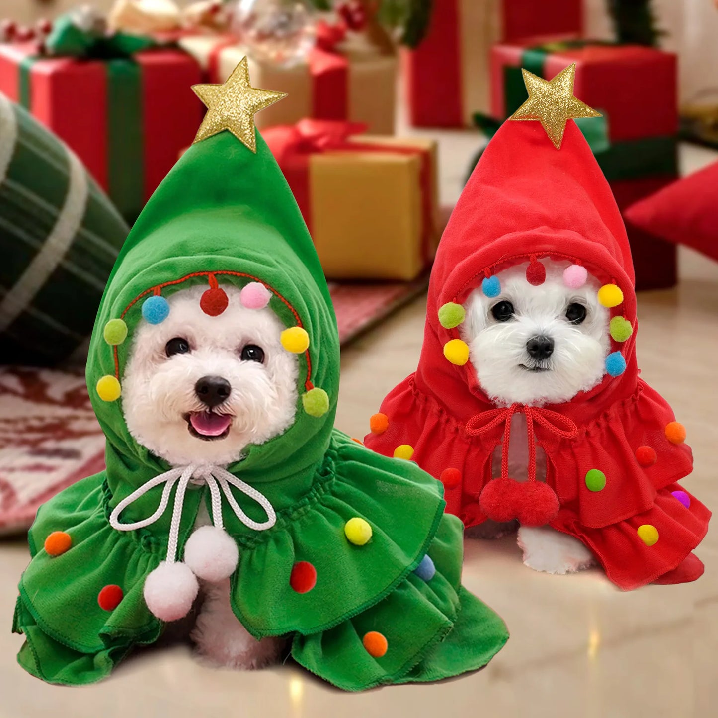 Hot Pet Clothes Dog Cloak Cat Costume For Small Dogs Christmas Clothing Cat Sweater Dogs Coat  Pet Knitte Coat Christmas Gift