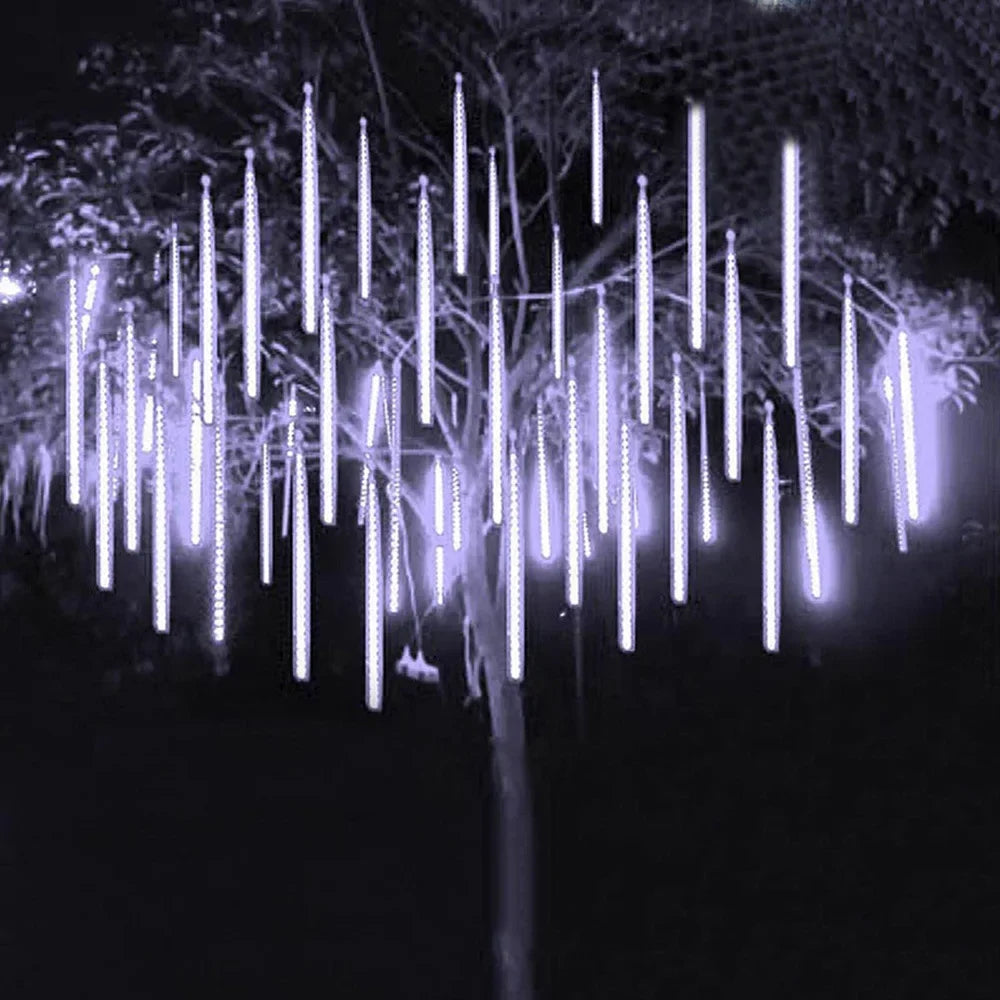 LED Meteor Shower Rain Lights Waterproof Falling Raindrop Fairy String Light for Christmas Holiday Party Patio garden decoration