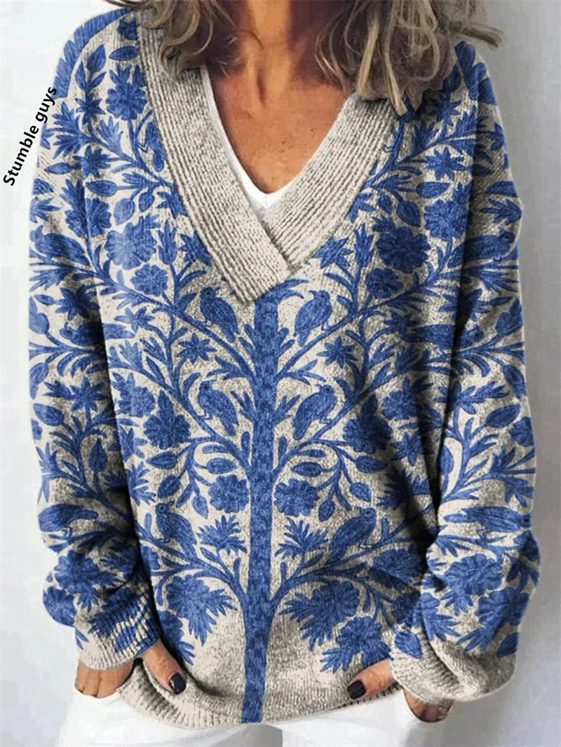 Women's Christmas Sweater Autumn Winter Casual Fashion European American Warm Deer Snowman Dog Print Y2K Knit Top