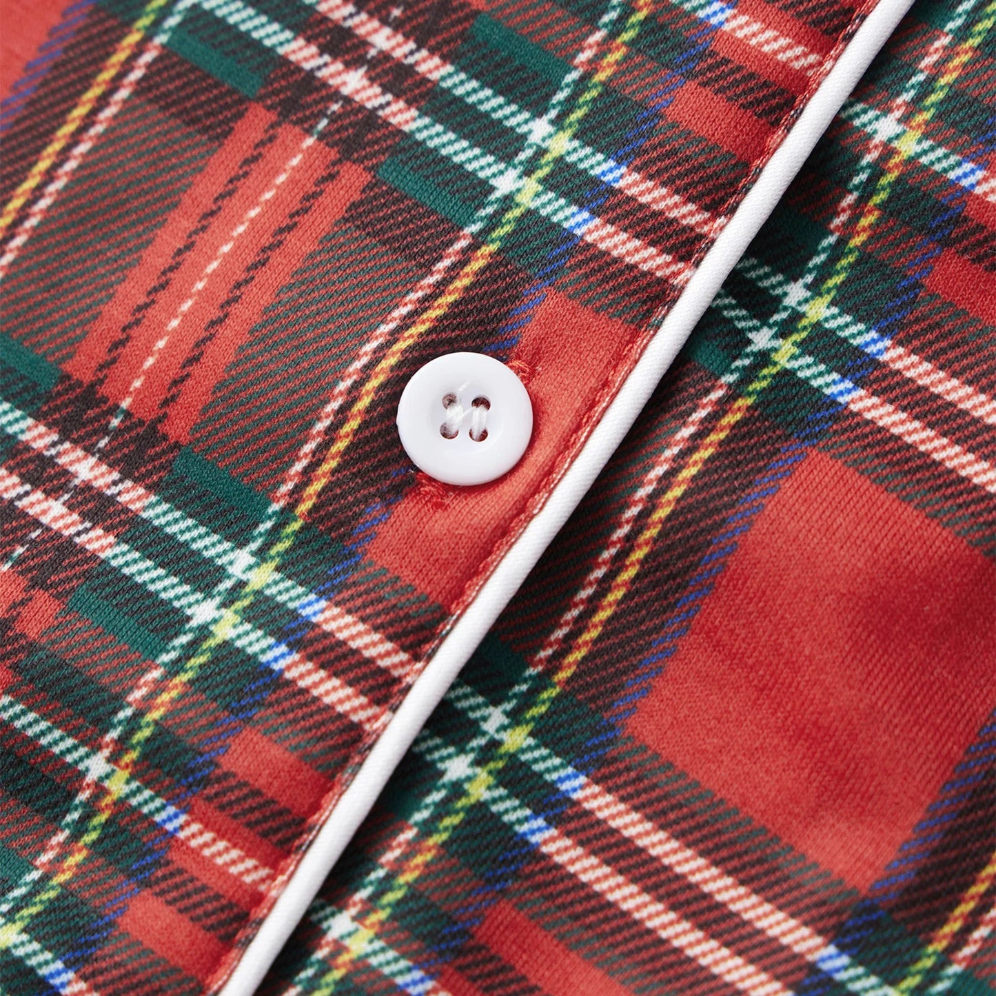 Family Christmas Pajamas Matching Plaid Tops and Elastic Waist Pants Baby Romper Loungewear