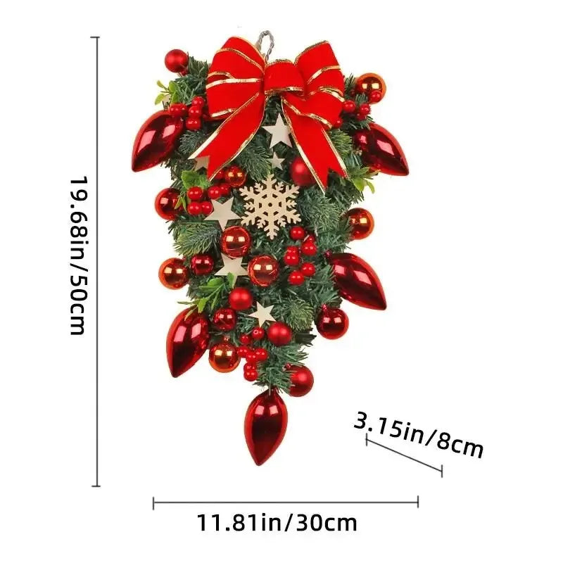 Christmas Decoration Balls, Upside Down Tree Ornaments, Creative Window Display Decorations, Bow Vine Door Hanging