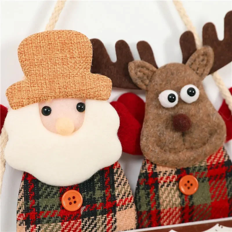 Christmas Decoration Door Hanging Creative Elderly Snowman Elk Bell Display Window Pendant Holiday Gift Scene Decoration