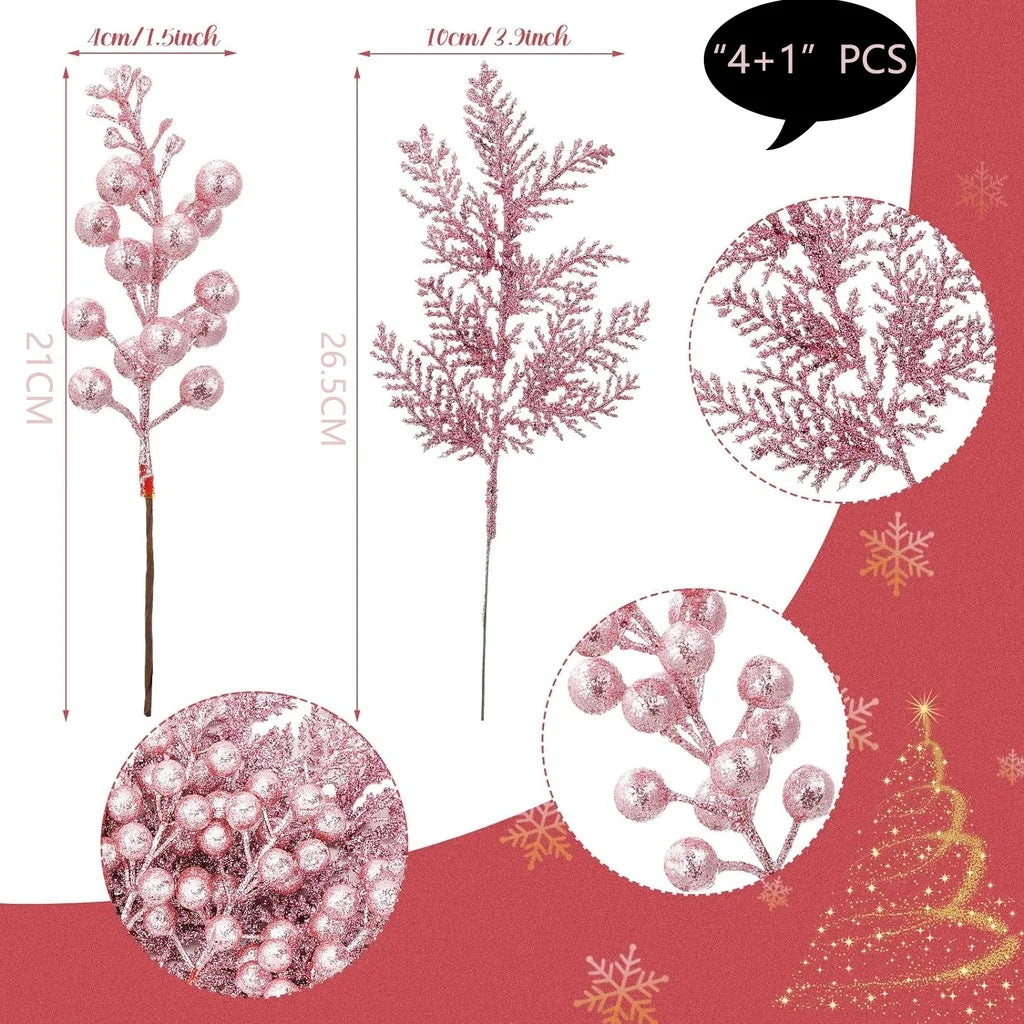 5Pcs Artificial Berry Christmas Decoration Christmas Tree Ornaments Home Room Decor Navidad New Year 2026 Garland Gift Accessory