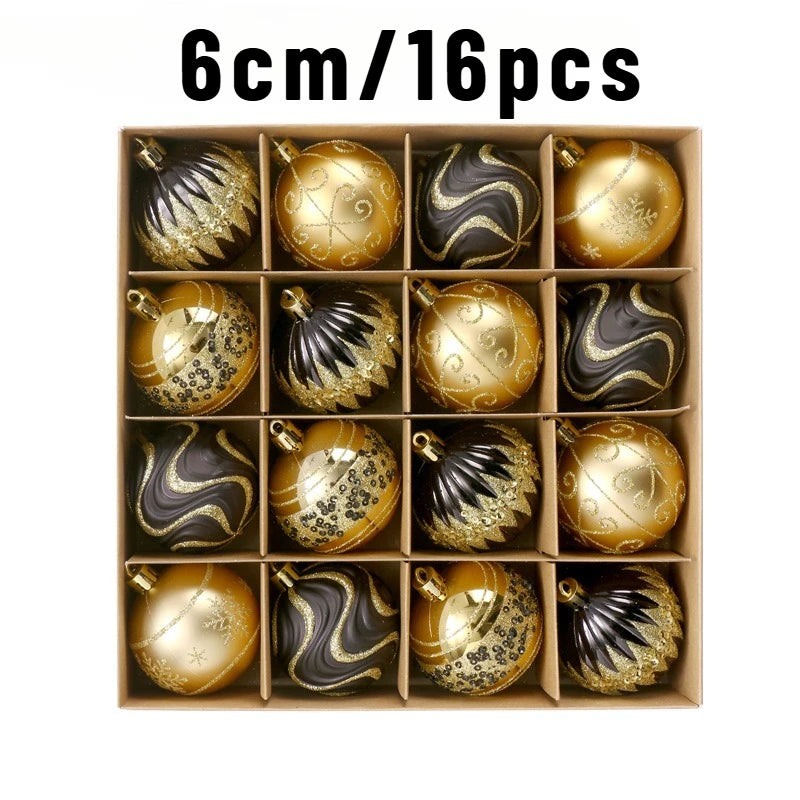 42pcs/16pcs Xmas Gift Christmas Ball Set Unique Shaped Painted Christmas Tree Ornaments Reindeer Decorative Hanging Ornaments