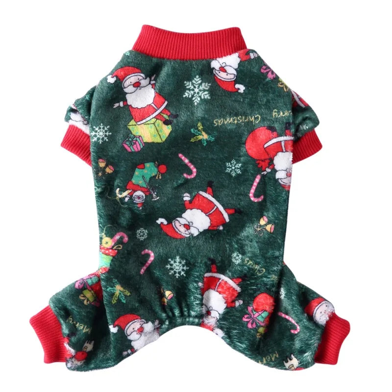 Christmas Winter Dog Pajamas Warm Pet Clothes For Small Dogs Cat Pyjama Dog Puppy Jumpsuit Medium Dogs Sleeping wear Clothing