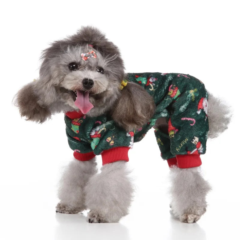 Christmas Winter Dog Pajamas Warm Pet Clothes For Small Dogs Cat Pyjama Dog Puppy Jumpsuit Medium Dogs Sleeping wear Clothing