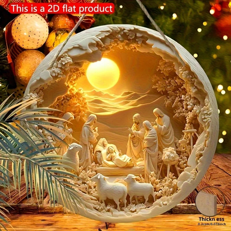 Christmas wooden wall decorations, the Virgin Mary, Joseph, the young Jesus and the shepherds, Christmas wall decorations
