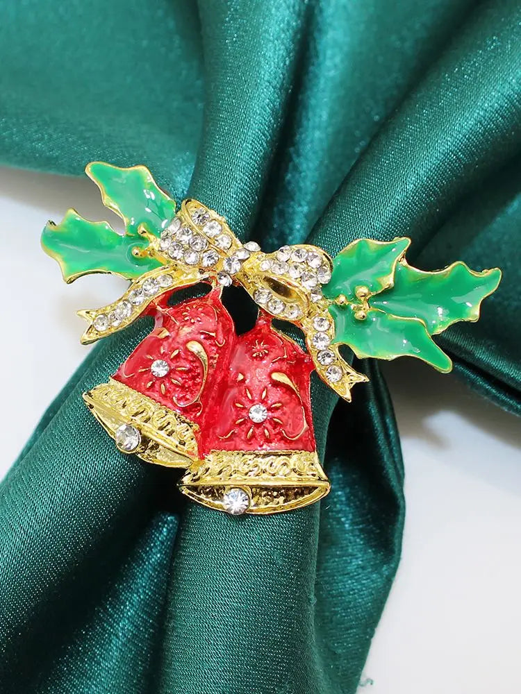 6Pcs Christmas Napkin Rings Xmas Pine Cone Wreath Car Napkin  Buckle for Christmas Wedding Party Table Decoration HWC255