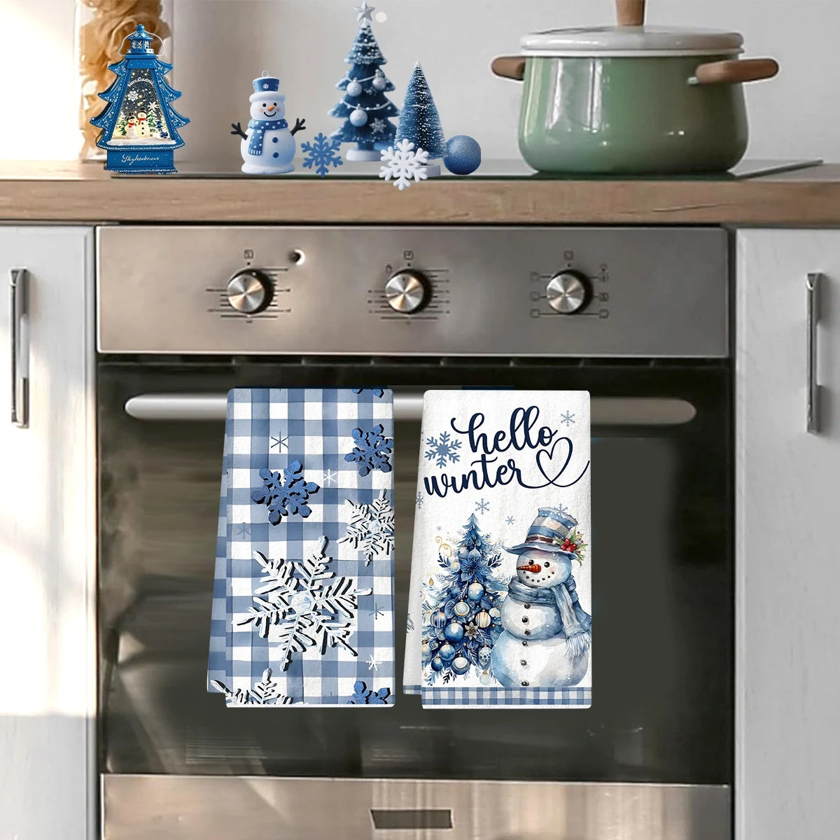 2pcs Christmas Kitchen Towels Merry Christmas Decoration 2025 Xmas Santa Claus Dish Towel Navidad Natal Gifts New Year 2026