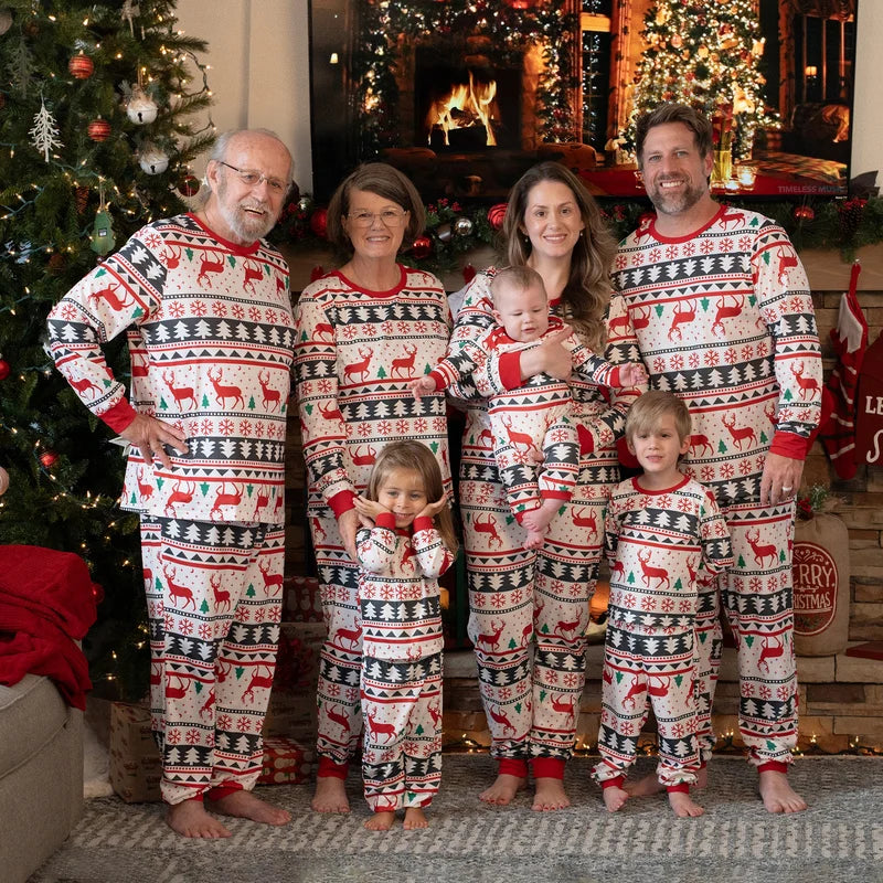 Family Christmas Pajamas – Full-Body Reindeer Matching Sleepwear Set