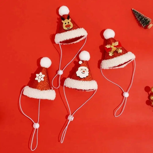 Christmas Cat Hat Cat Knitted Scarf Set Soft Winter Christmas Soft Santa Claus Costume Scarf For Dog Cats Pet Xmas Cat Supplies