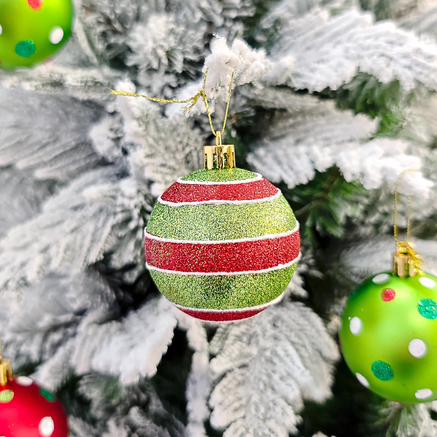 Green Painted Christmas Ball Decorations Green Monster Xmas Tree Ornaments Green Painted Xmas Ball Set Christmas Home Decor