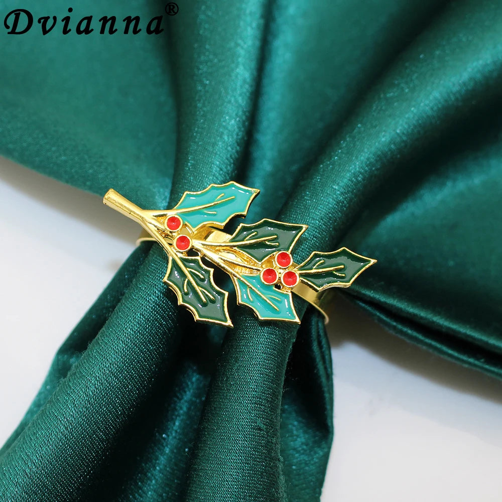 6Pcs Christmas Napkin Rings Xmas Pine Cone Wreath Car Napkin  Buckle for Christmas Wedding Party Table Decoration HWC255
