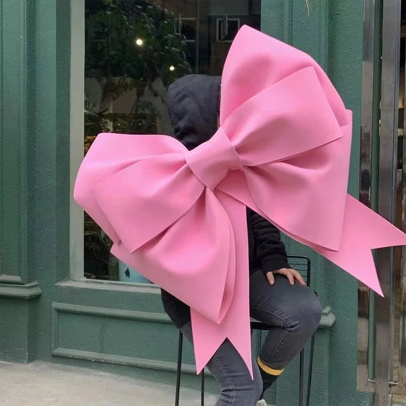 Pink/Red Christmas Bows Outdoor Decorations Large Christmas Tree Top Bow Velvet Wreath Birthday Christmas Front Door Decoration