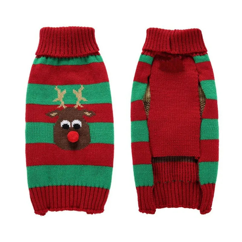 Cute Cartoon Reindeer Sweater for Pets Warm Costume Christmas Dog Sweater Puppy and Cat Jumper Knitwears Winter Dog Clothes