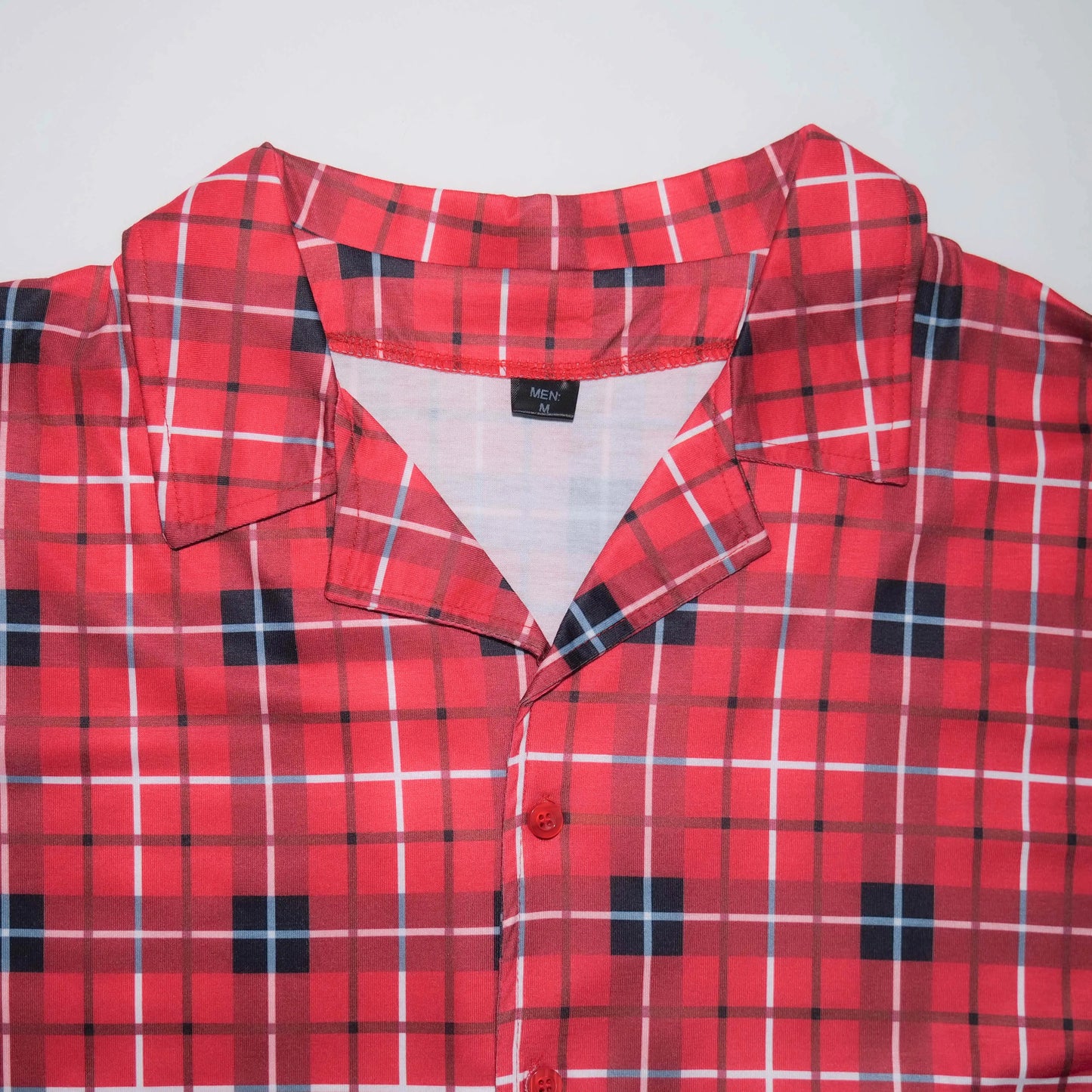 Christmas Pajama Set: Red checkered printed shirt + long pants 2-piece set, baby and dog jumpsuit for Christmas