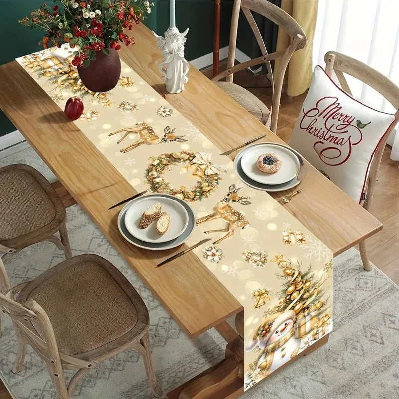 Christmas Theme Christmas Decoration Home Dining Table Decoration Christmas Party Decoration Dining Table Decoration Table Flag