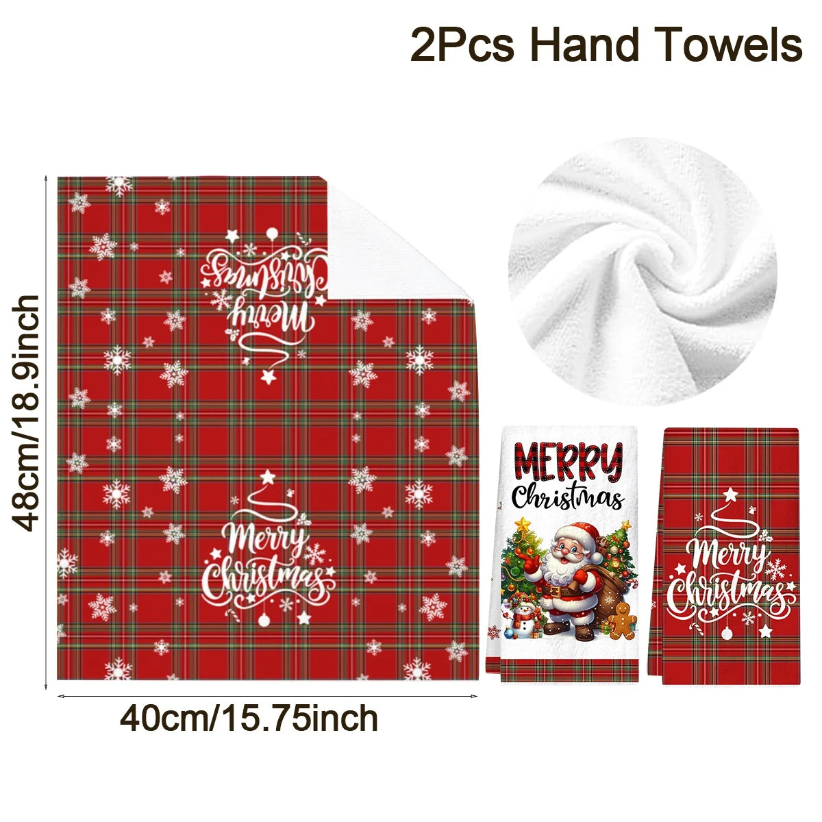 2pcs Christmas Kitchen Towels Merry Christmas Decoration 2025 Xmas Santa Claus Dish Towel Navidad Natal Gifts New Year 2026
