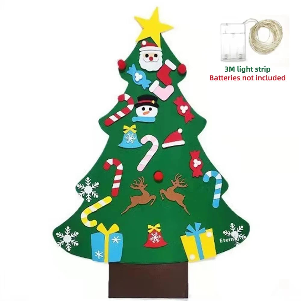DIY Felt Christmas Tree Christmas Decoration for Home New Year Christmas Ornaments Santa Claus Xmas Kids Gifts Wall Decoration
