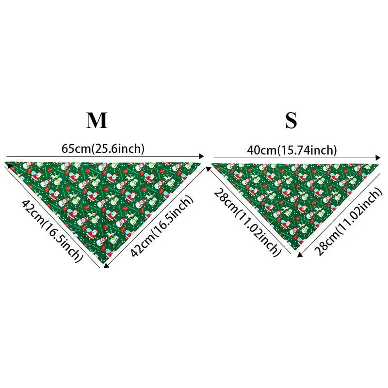 Dog Bandanas Large Pet Scarf Christmas Snow Print Dog Cotton Plaid WashableBow Ties Collar Cat Dog Scarf Large Accessories