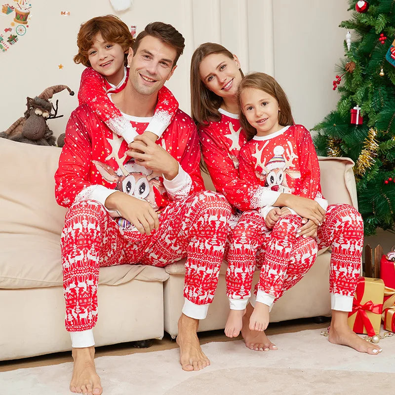 Christmas Family Pajamas – Reindeer Print Matching Nightwear for Adults & Kids