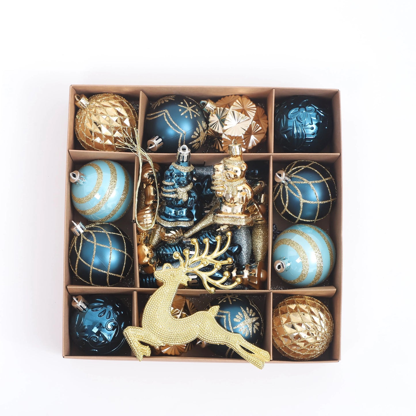 42pcs/16pcs Xmas Gift Christmas Ball Set Unique Shaped Painted Christmas Tree Ornaments Reindeer Decorative Hanging Ornaments