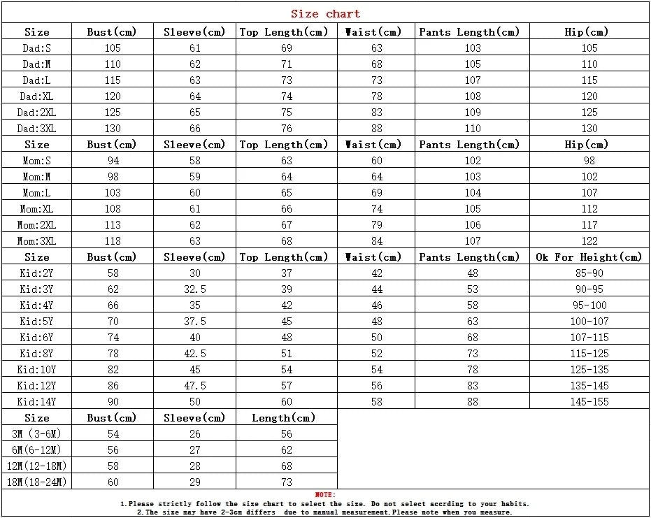 Christmas Pajamas Set Dad Mom and Me Clothes for Family Soft Cute Sleepwear Adults Kids 2 Piece Suit Xmas Look Outfits