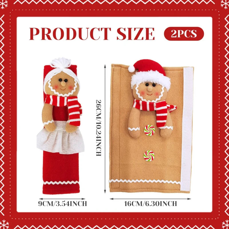 Christmas Gingerbread Cabinet Handle Covers – Festive Anti-Slip Protection