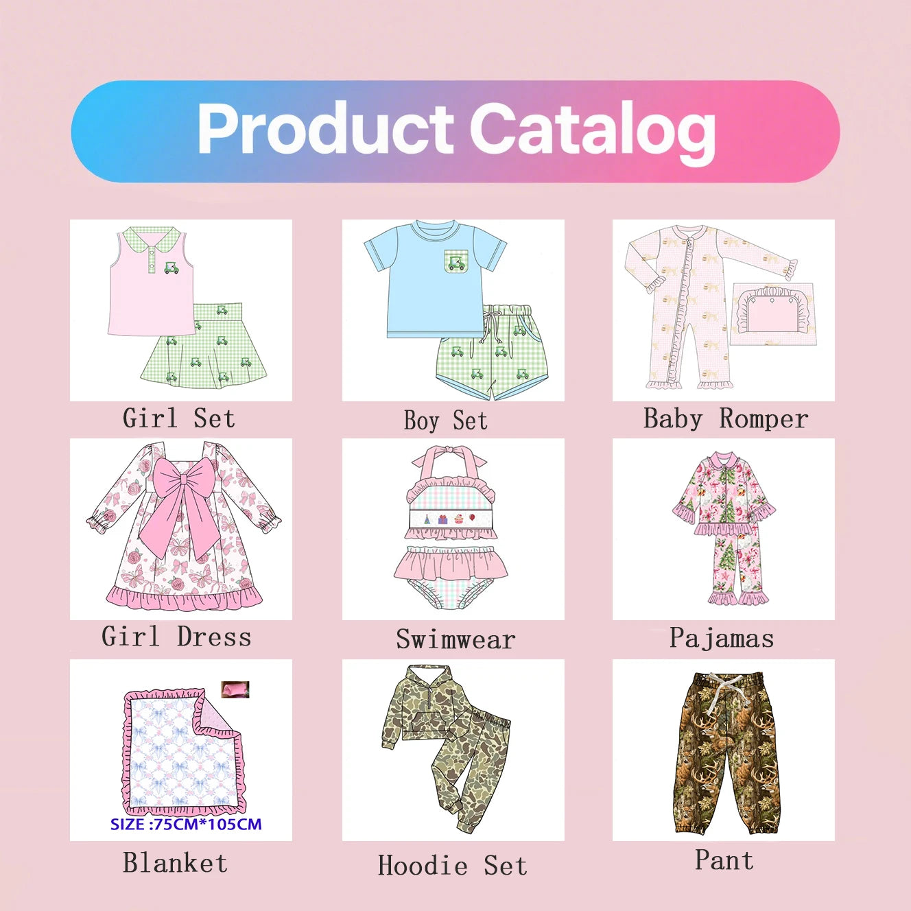 Boutique Children's Outfits Christmas Pajamas Robe Red Santa Claus Print Boys Girls Pyjamas Set Matching Robe