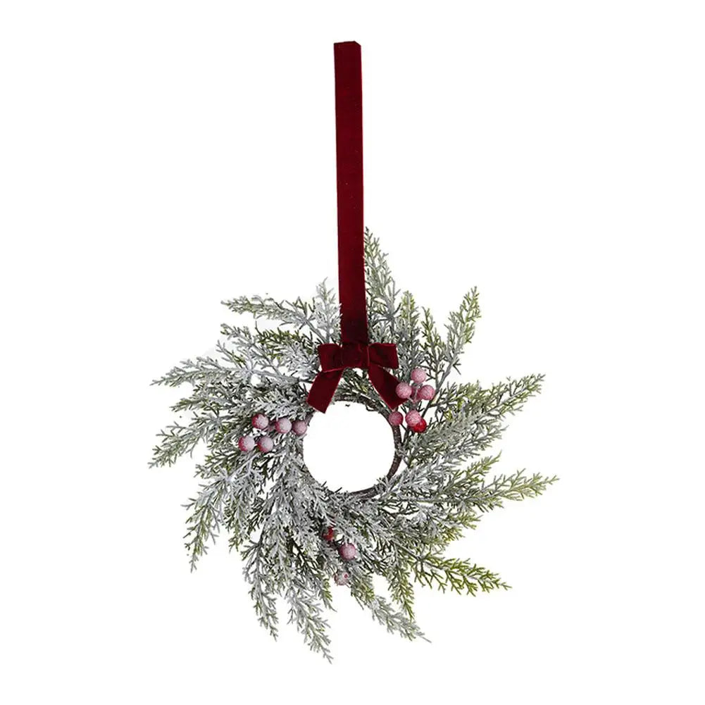 Christmas Kitchen Cabinet Wreaths With Bow Ribbon Hanging Cabinet Doors Wreaths Decor Kitchen Window Outdoor Indoor Holiday