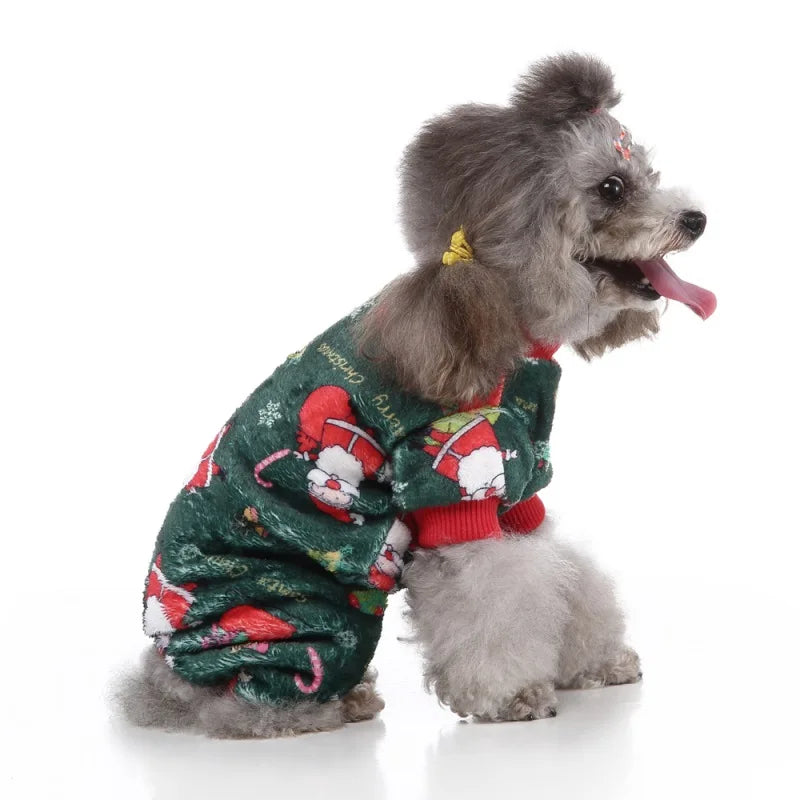 Christmas Winter Dog Pajamas Warm Pet Clothes For Small Dogs Cat Pyjama Dog Puppy Jumpsuit Medium Dogs Sleeping wear Clothing