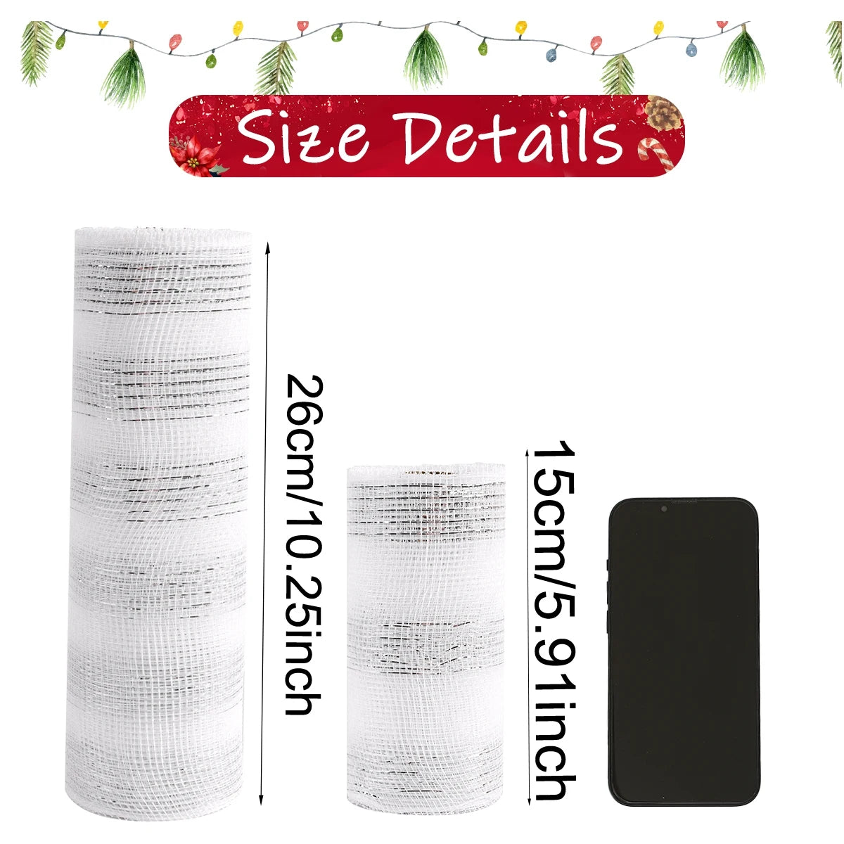 1Roll Christmas Mesh Ribbon DIY Wreath Bow Ribbon Christmas Tree Decorations For Home 2025 Xmas Gifts Navidad Noel New Year 2026