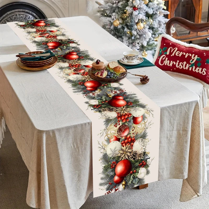 Christmas Table Runner Merry Christmas Decoration For Home Xmas Table Decor 2025 Navidad Notal Noel Ornament Happy New Year 2026