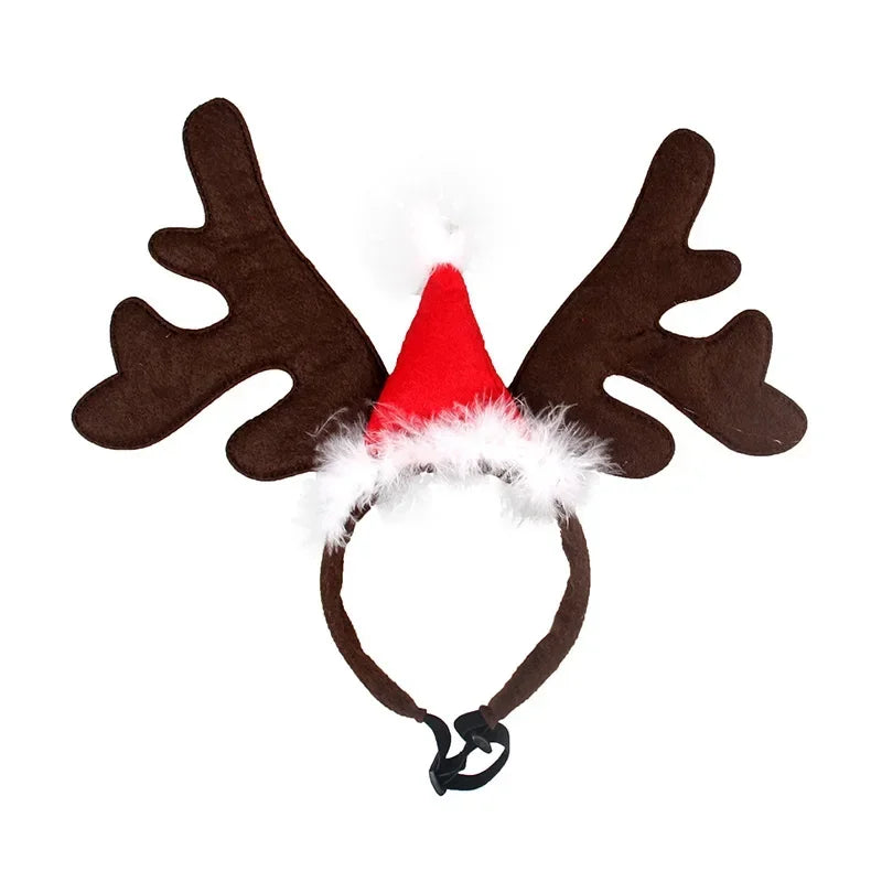 Christmas Decor Pet Headwear Party Cosplay Antlers Headbands Pet Essentials Xmas Hat Hair Hoops Dog Reindeer Hair Accessories