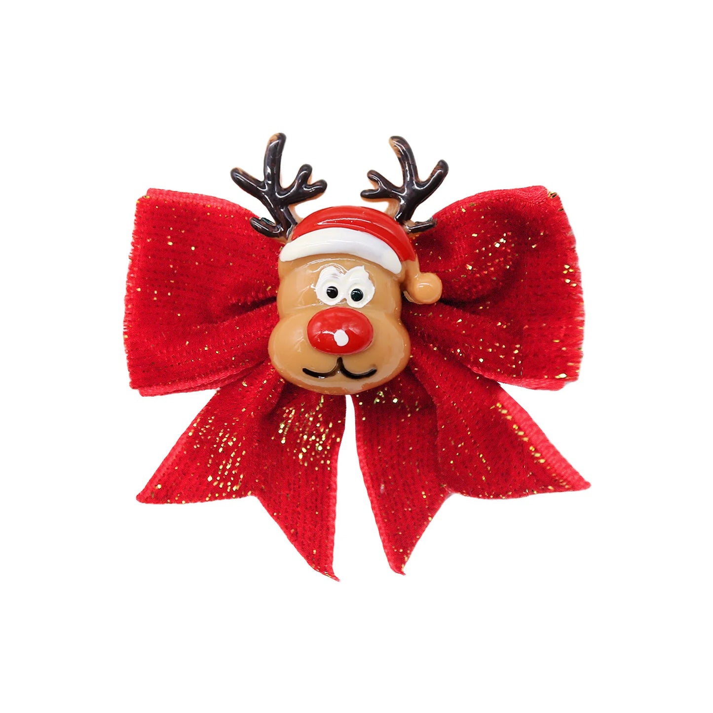 2PCS Dog Hair Clips For Christmas Party Red Style Dog Bows With Metal Clips Puppy Hair Accessories Cute Pet Supplies For Dogs