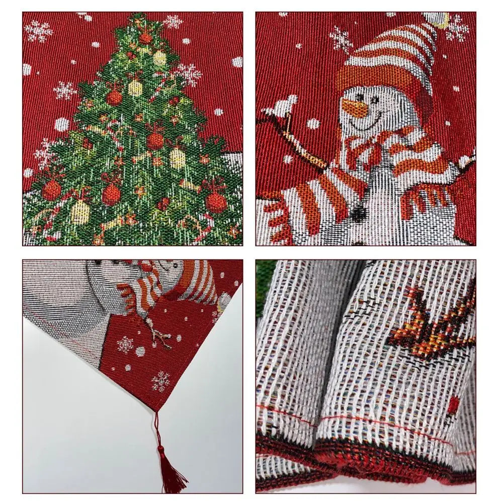 Home Table Kitchen Merry Christmas Party Decoration Snowman Christmas Decoration Table Runner Tablecloth Christmas Table Runner