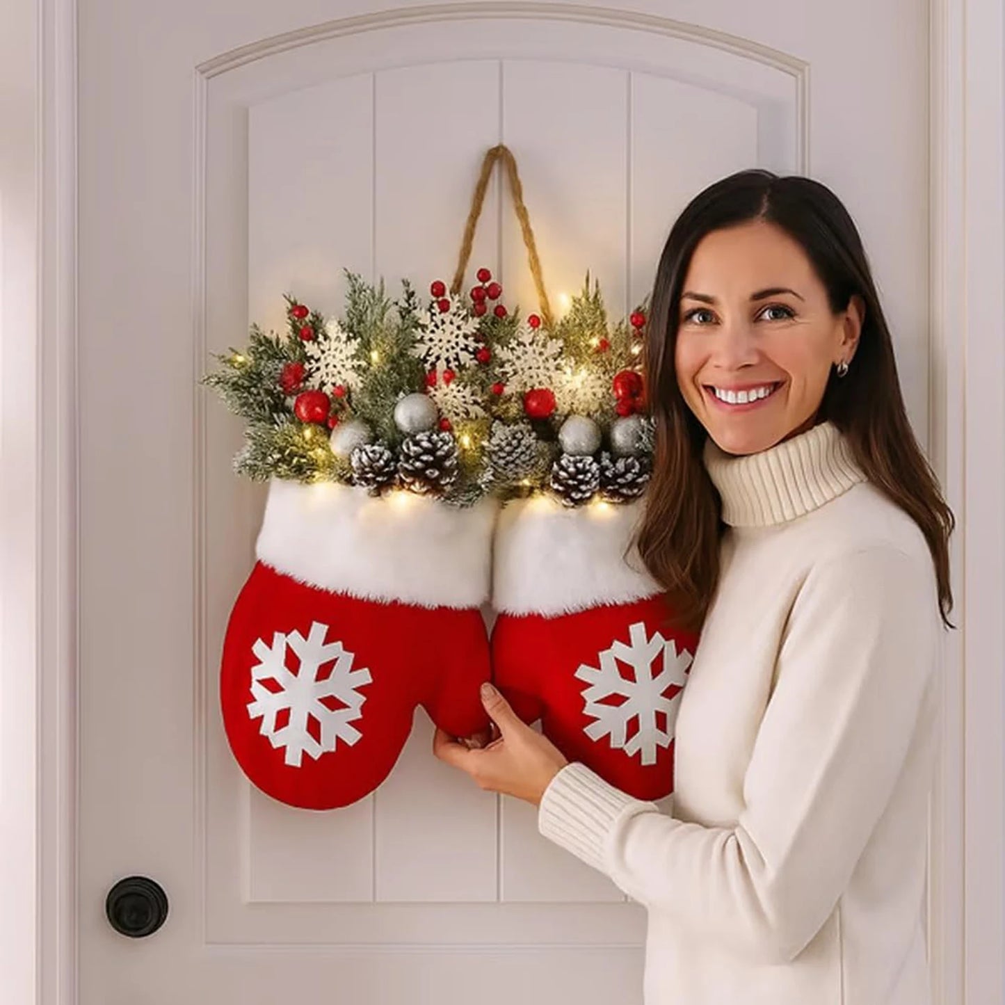 Christmas Glove Wreath Garland – Creative Holiday Door & Window Décor (2025)