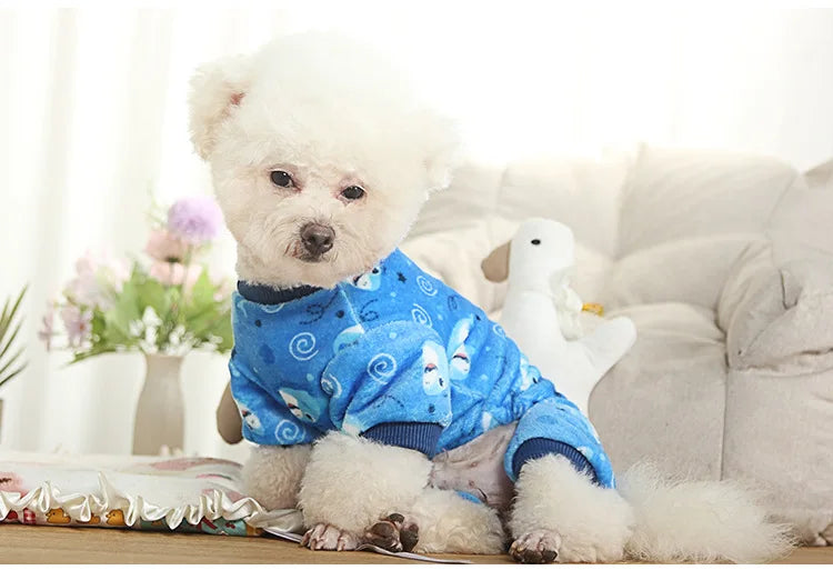 Christmas Pet Dog Pajamas for Cat Clothes Warm Pyjama Jumpsuit for Small Dogs Sleepingwear Winter Flece Pet Chihuahua Coat 강아지옷