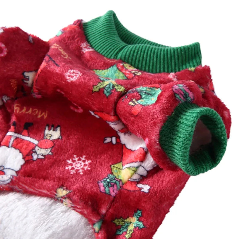 Christmas Winter Dog Pajamas Warm Pet Clothes For Small Dogs Cat Pyjama Dog Puppy Jumpsuit Medium Dogs Sleeping wear Clothing