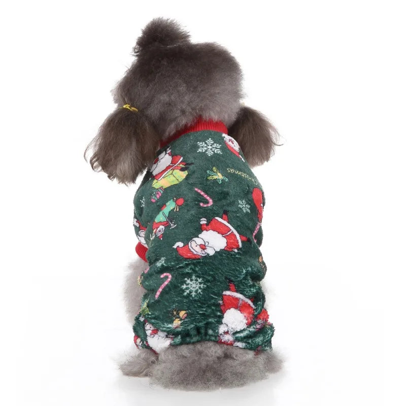Christmas Winter Dog Pajamas Warm Pet Clothes For Small Dogs Cat Pyjama Dog Puppy Jumpsuit Medium Dogs Sleeping wear Clothing