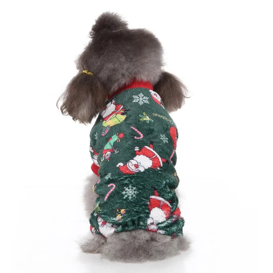 Christmas Winter Dog Pajamas Warm Pet Clothes For Small Dogs Cat Pyjama Dog Puppy Jumpsuit Medium Dogs Sleeping wear Clothing