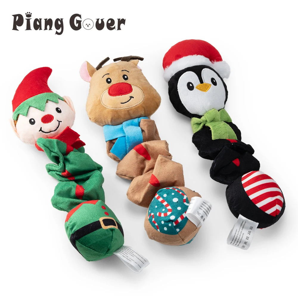 Christmas Elf Penguin Pet Squeaky Sound Toy Cute Animal Squeak Dog Toy Puppy