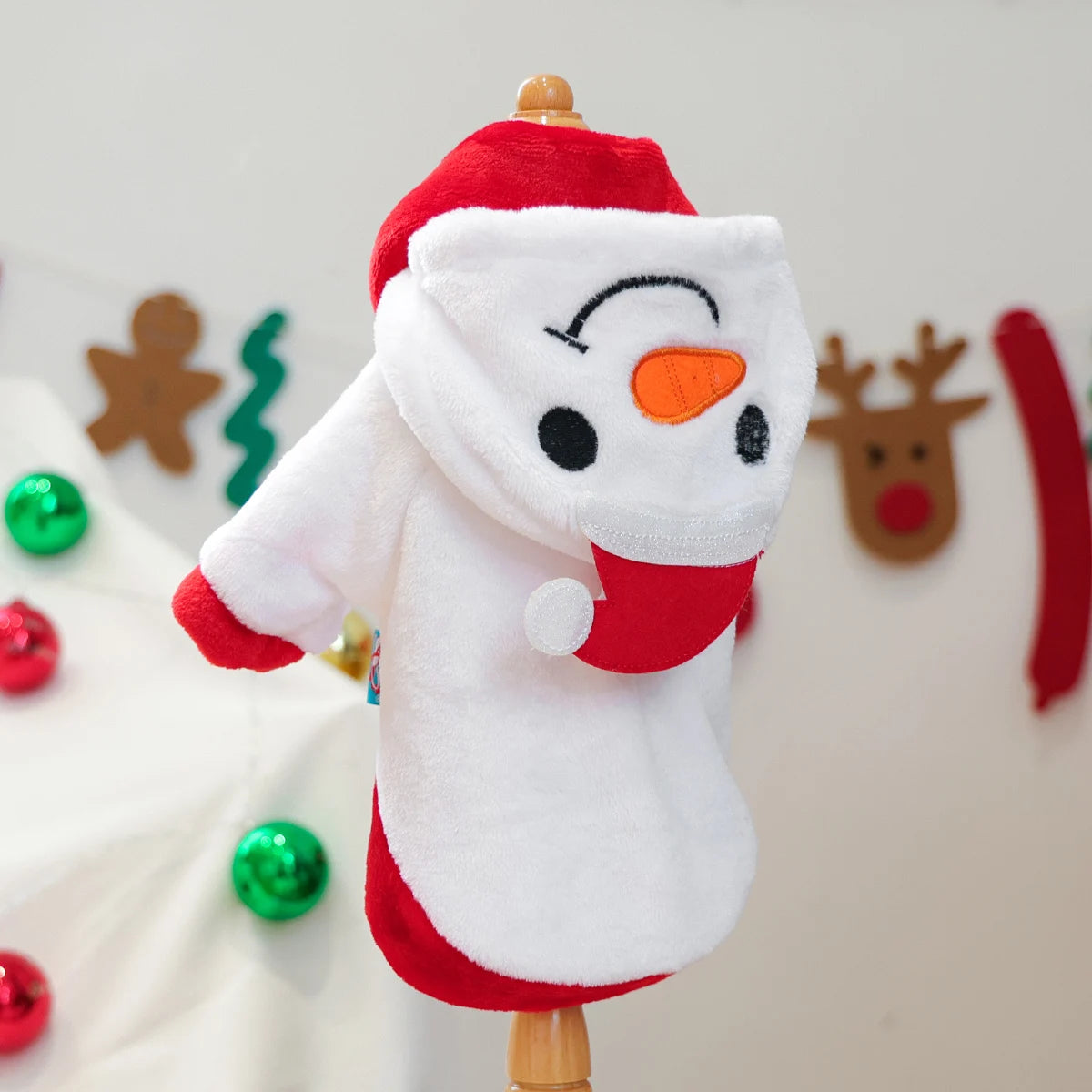 Pet Cute Snowman Christmas Clothes Cat Dog Clothes Autumn and Winter Comfort Pullover Hoodie Happy Dog Clothing