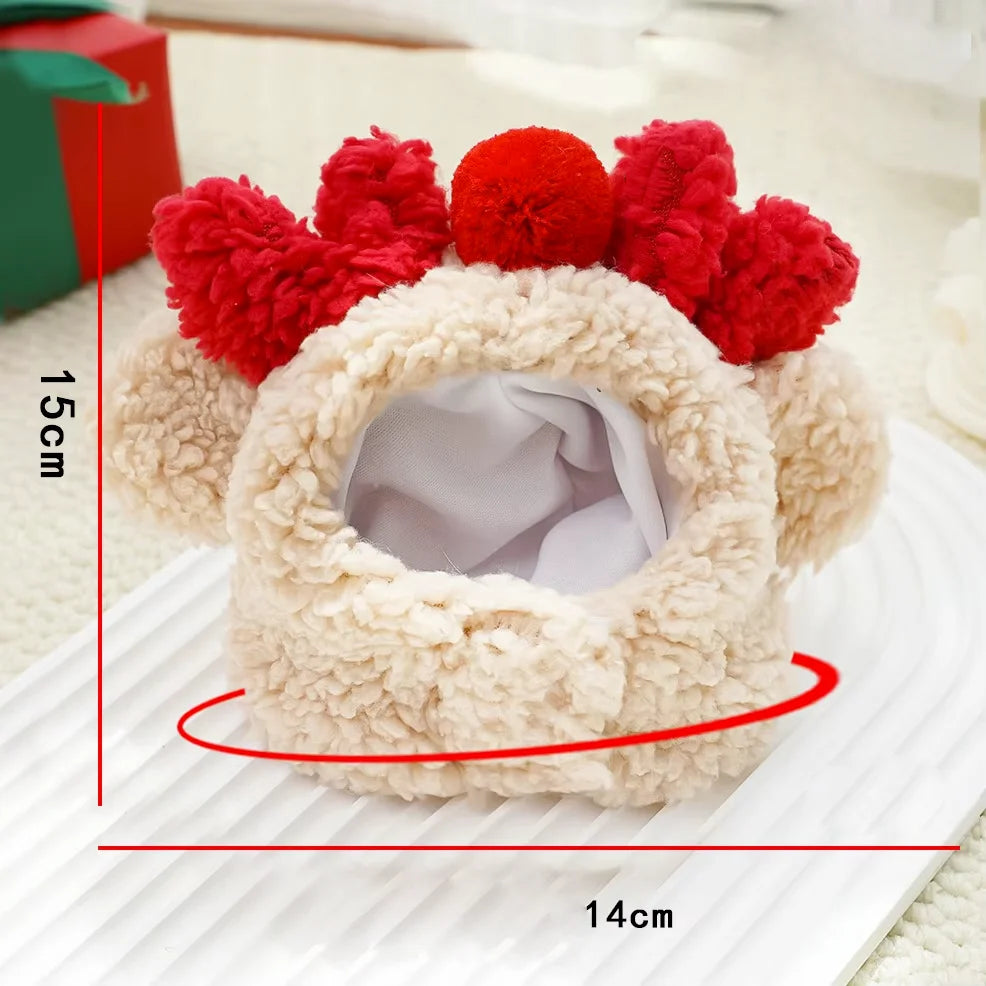 Cosplay Christmas Pet Hat Cute Cartoon Antlers Saliva Towel for Dog Cat Up Supplies Scarf Elk Gift Winter Clothes Pet Accessory