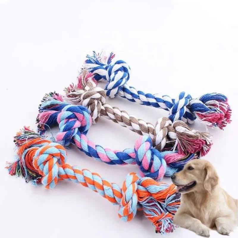 Pets Christmas Supplies Dog Squeakey Chew Toys Cotton Ropes Knot Molar Bite Toy Funny Cute Puppies Interactive Toy Xmas Gift