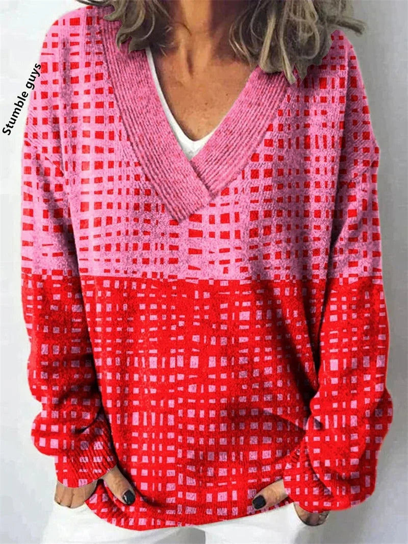 Women's Christmas Sweater Autumn Winter Casual Fashion European American Warm Deer Snowman Dog Print Y2K Knit Top