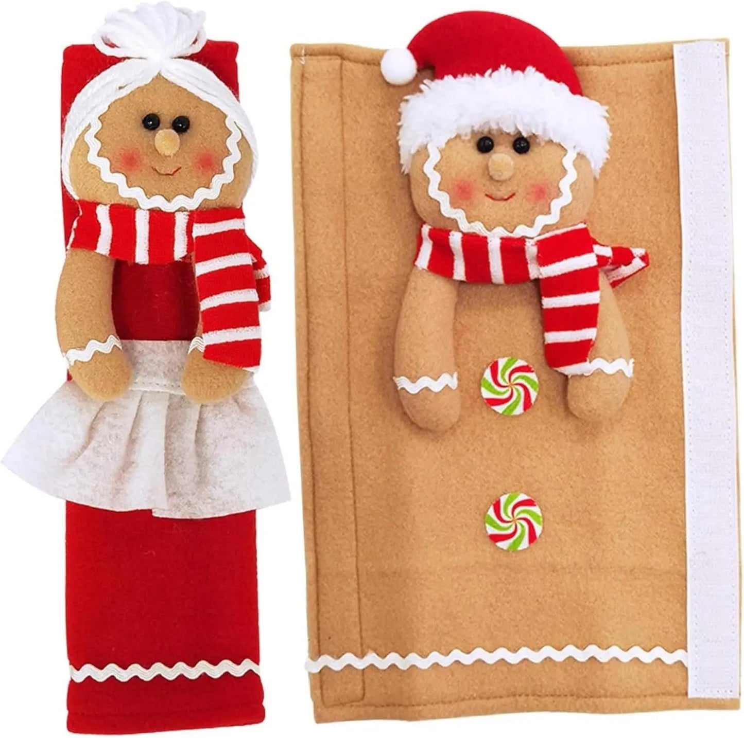 Christmas Gingerbread Cabinet Handle Protector Set, Anti-Slip Wear-Resistant Cover, Festive Decoration for Cabinets & Drawers