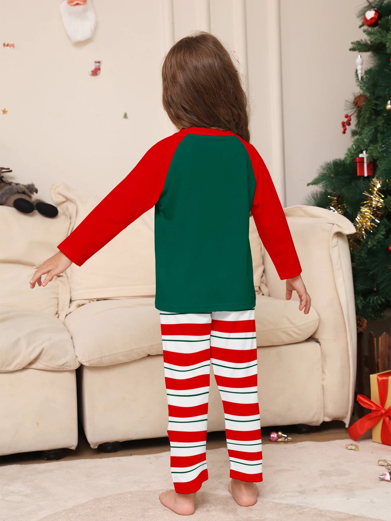 New Year's Costumes 2025 Cartoon Print Christmas Family Matching Pajamas Women Men Boys Girls Soft Clothing Set Cute Xmas Look