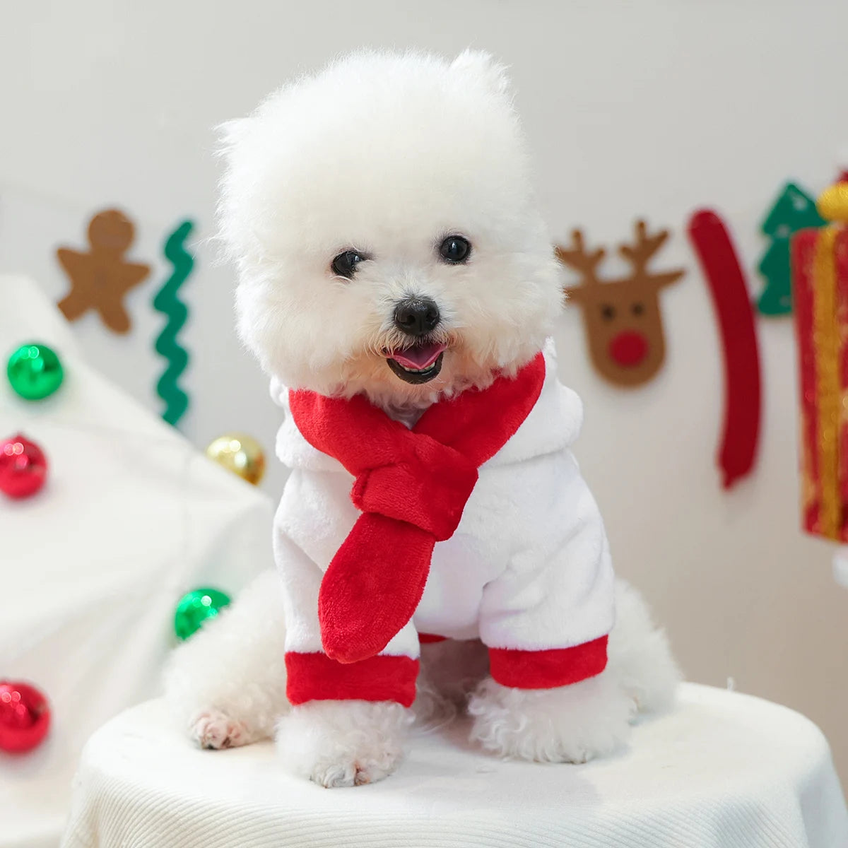 Pet Cute Snowman Christmas Clothes Cat Dog Clothes Autumn and Winter Comfort Pullover Hoodie Happy Dog Clothing